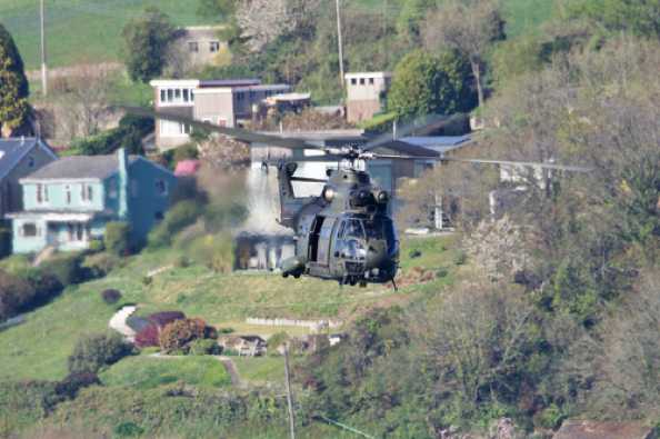 14 April 2020 - 16-37-27 
Coming down river. I think this is RAF Puma ZA935.
--------------------
RAF Puma helicopters ZA935 & XW232 
Over Dartmouth & Kingswear
